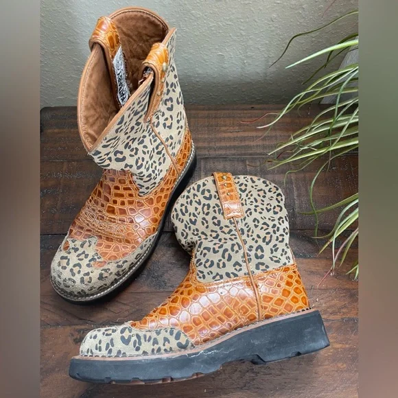 Ariat Fatbaby Women’s Boots. Leopard/Leather Outer. Size 8B - Picture 6 of 9